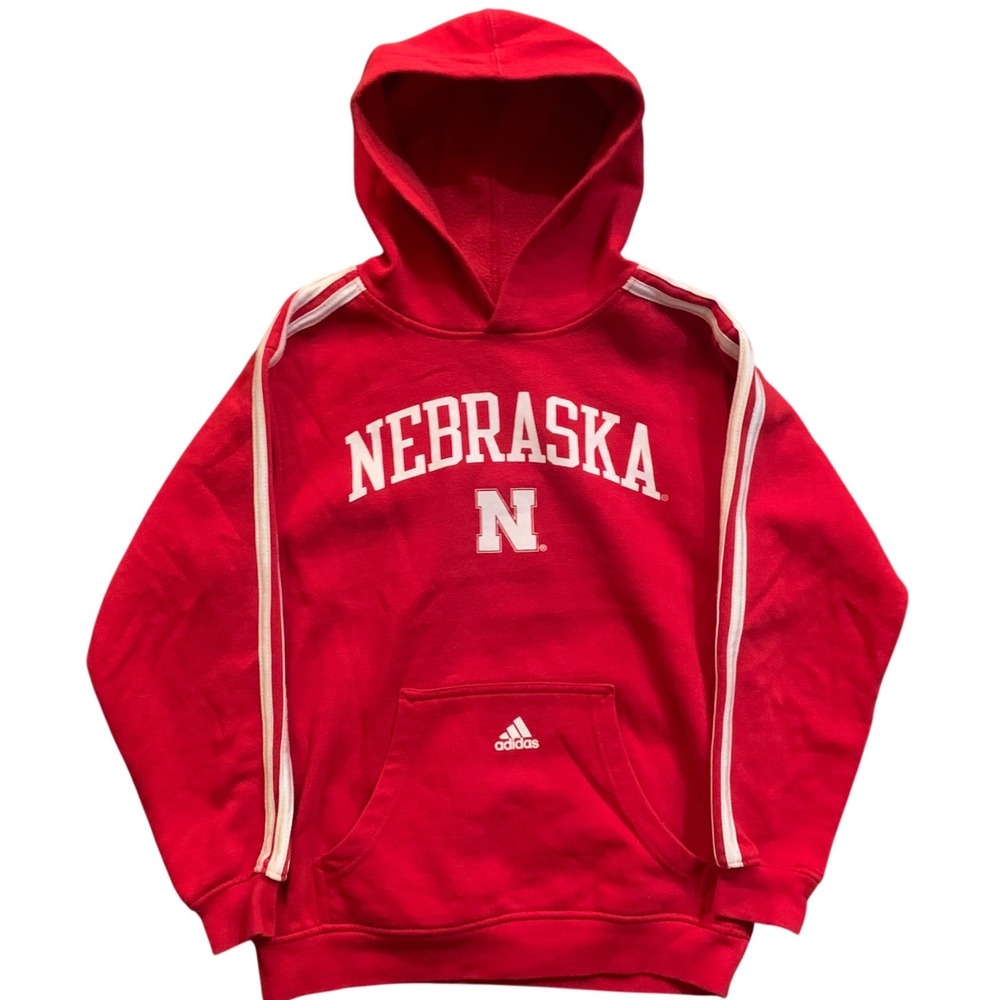 Adidas Nebraska Cornhuskers Hoodie youth Pullover College Football NCAA Y2K M
